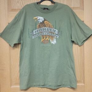 Vintage Harley Davidson Free & Proud Eagle T-Shirt Size XL Mahrles Battle Creek